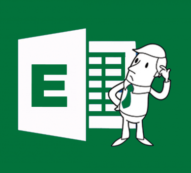 Cartoon Man scratching his head at Excel Logo