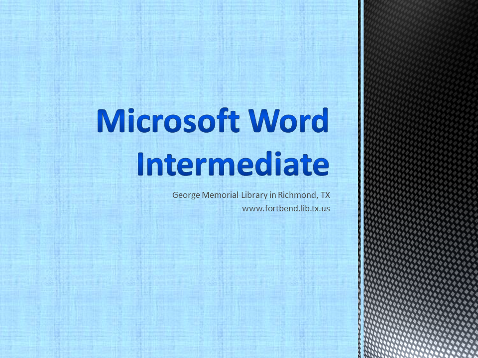 blue background word intermediate