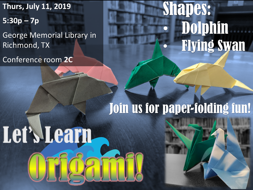 Origami dolphins and swans