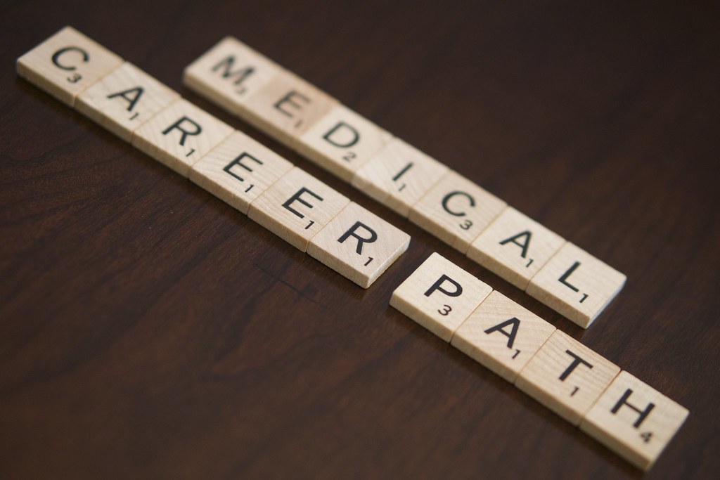 scrabble titles spelling out Medical Career Path