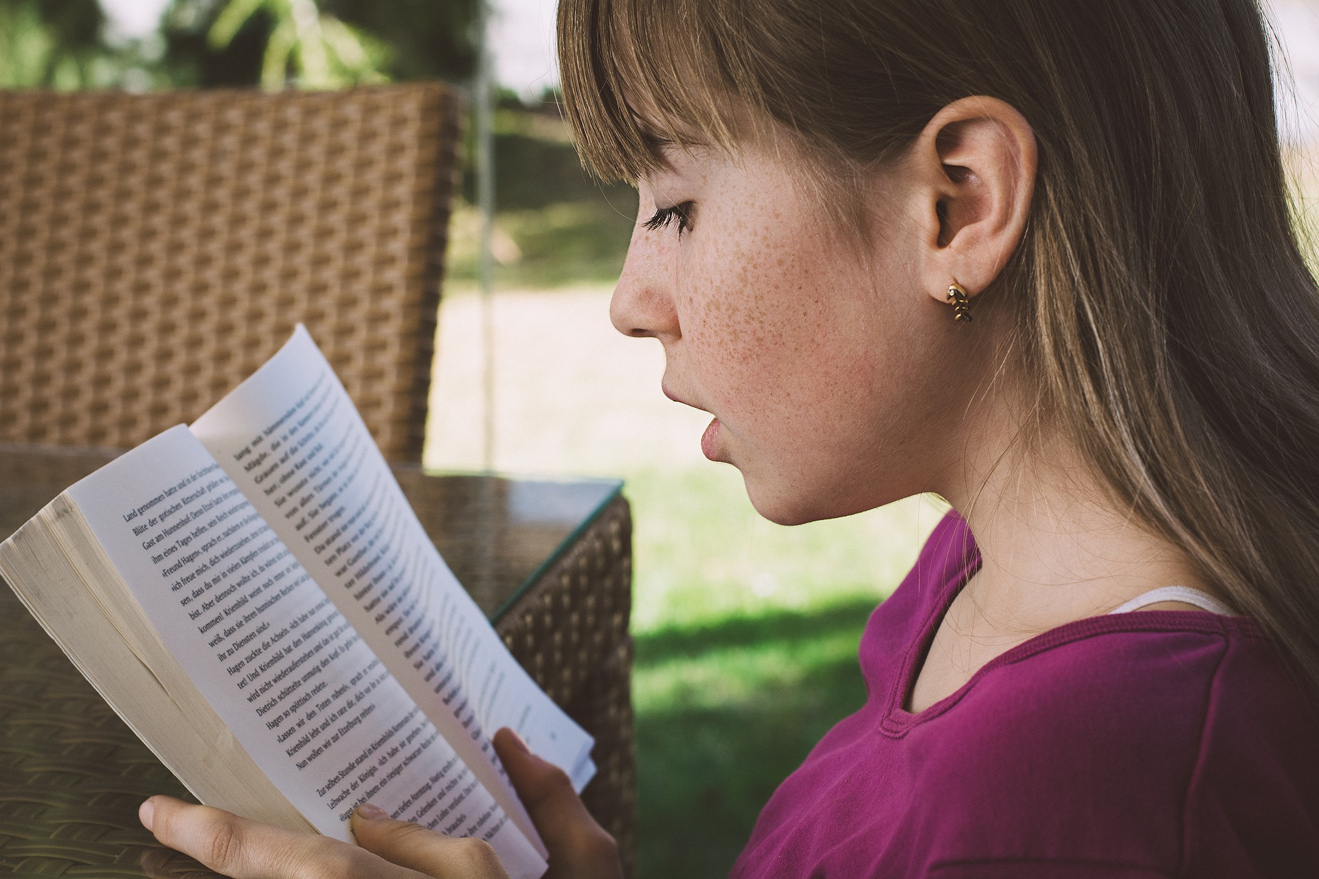 young girl reading