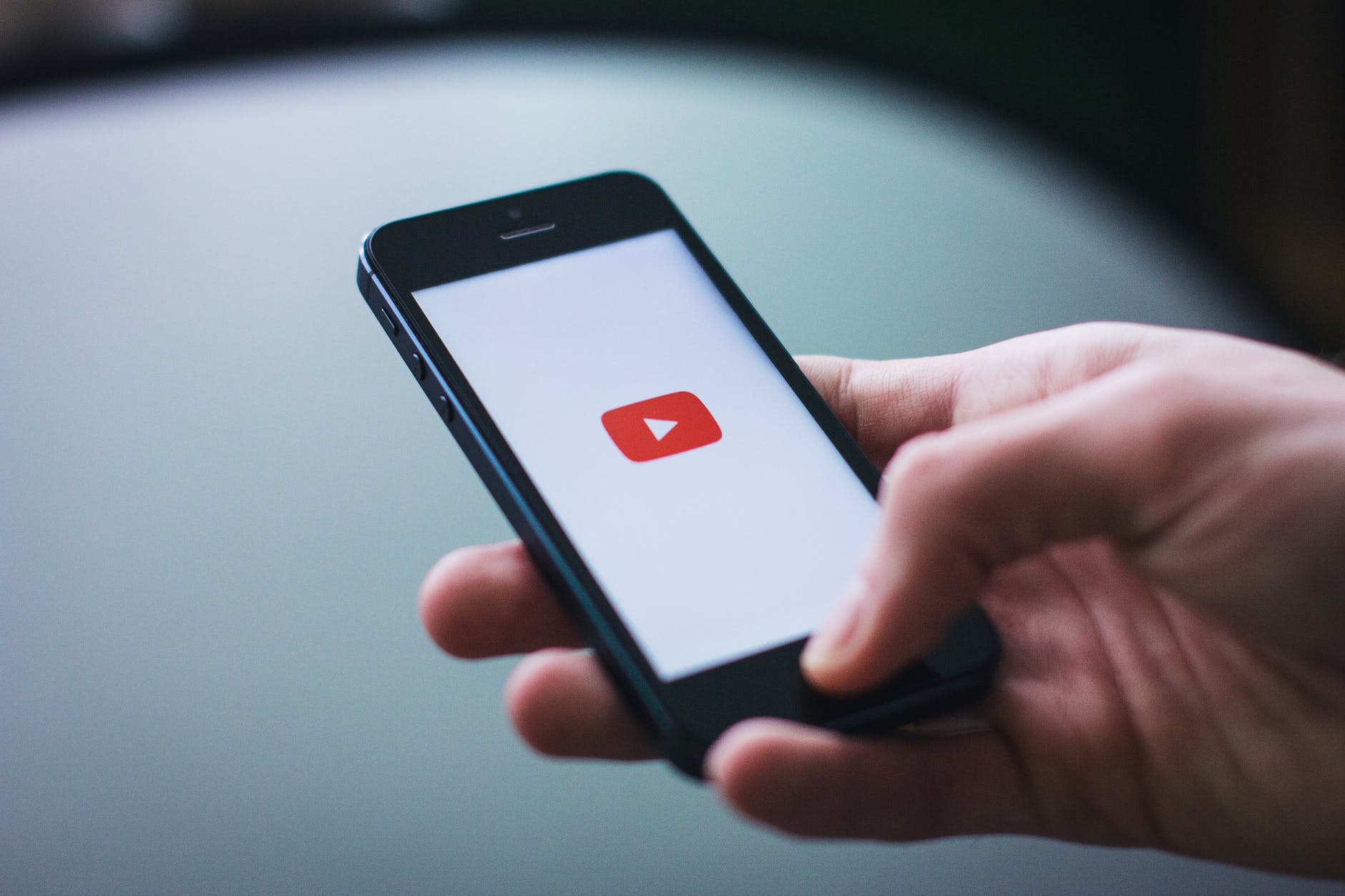 Smart phone displaying the YouTube logo