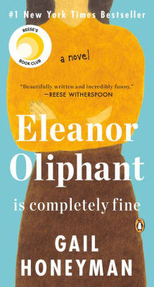 cover  of eleanor oliphant is completely fin with woman with brown skirt and yellow top