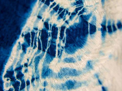 image of fabric dyed with indigo
