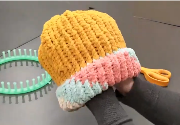 image of a loom knit hat