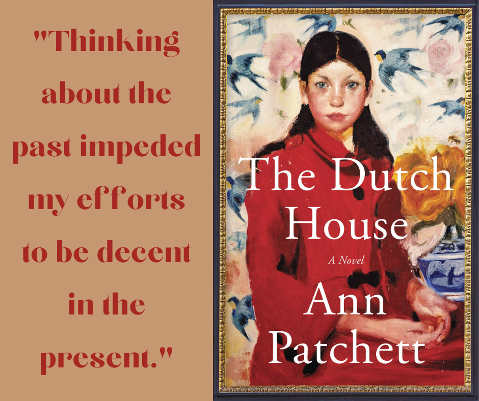 Quote on left: "Thinking about the past impeded my efforts to be decent in the present."  Book cover on right.