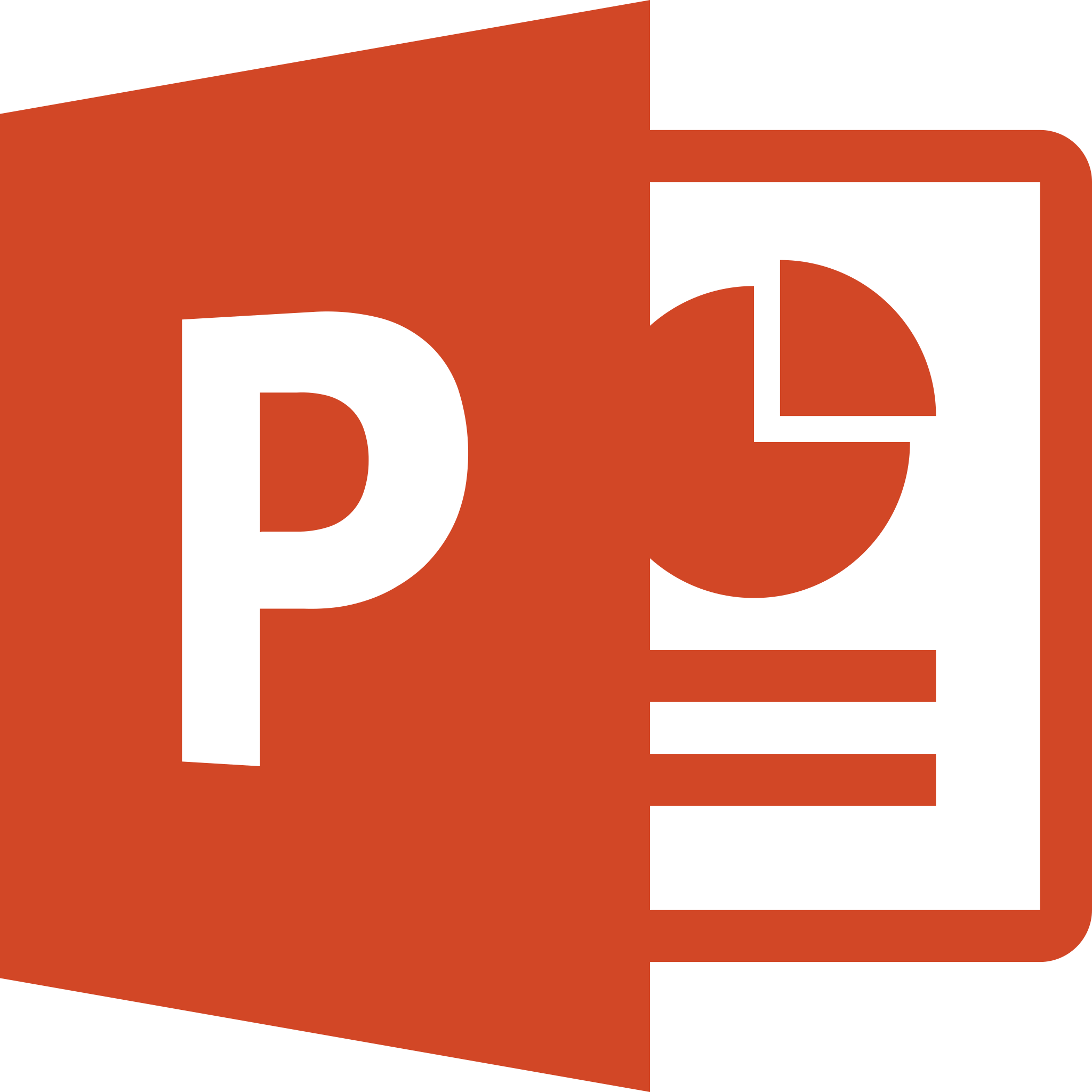 The icon for Microsoft PowerPoint