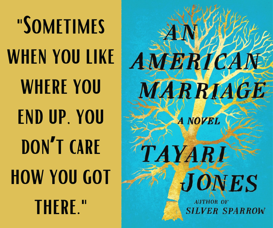 Quote on left: "Sometimes when you like where you end up, you don't care how you got there."  Book cover on right.