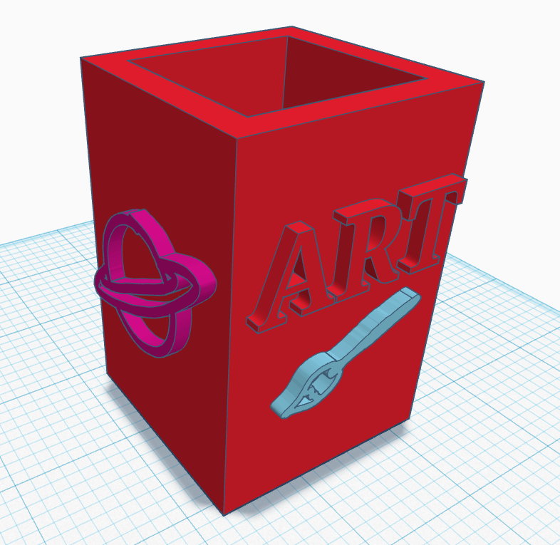 3D image of a 3D printable pencil holder