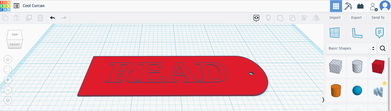 Image of a 3D printable bookmark