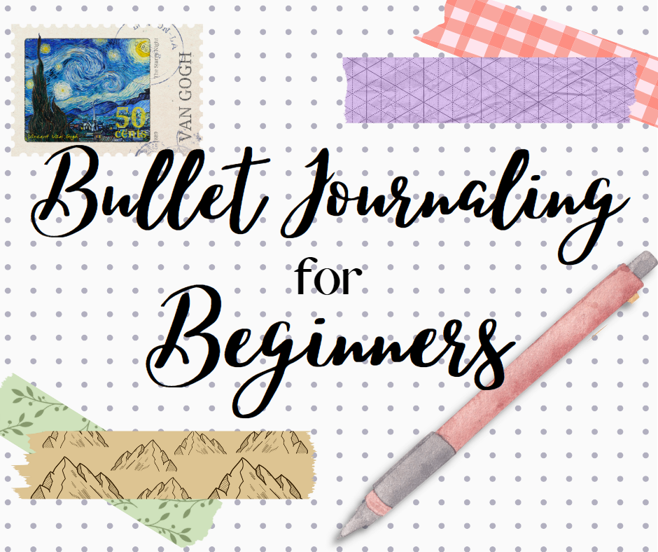 Bullet journaling for Beginners text on grid paper