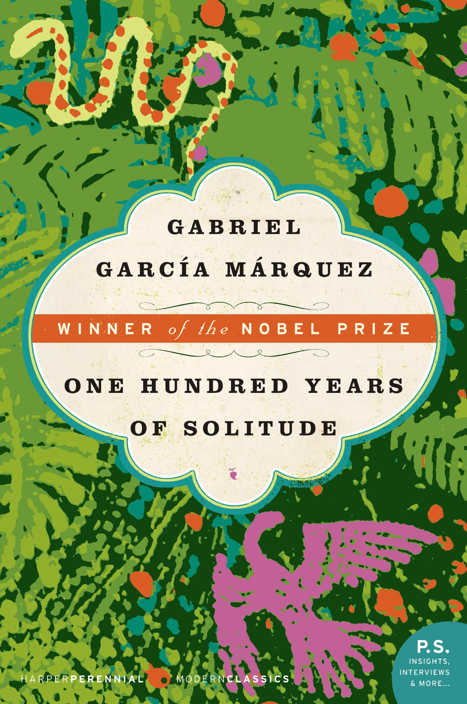 Book cover of 100 Years of Solitude by Gabriel Garcia Marquez.