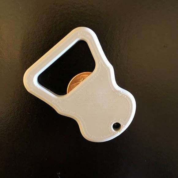 A 3D printed bottle opener