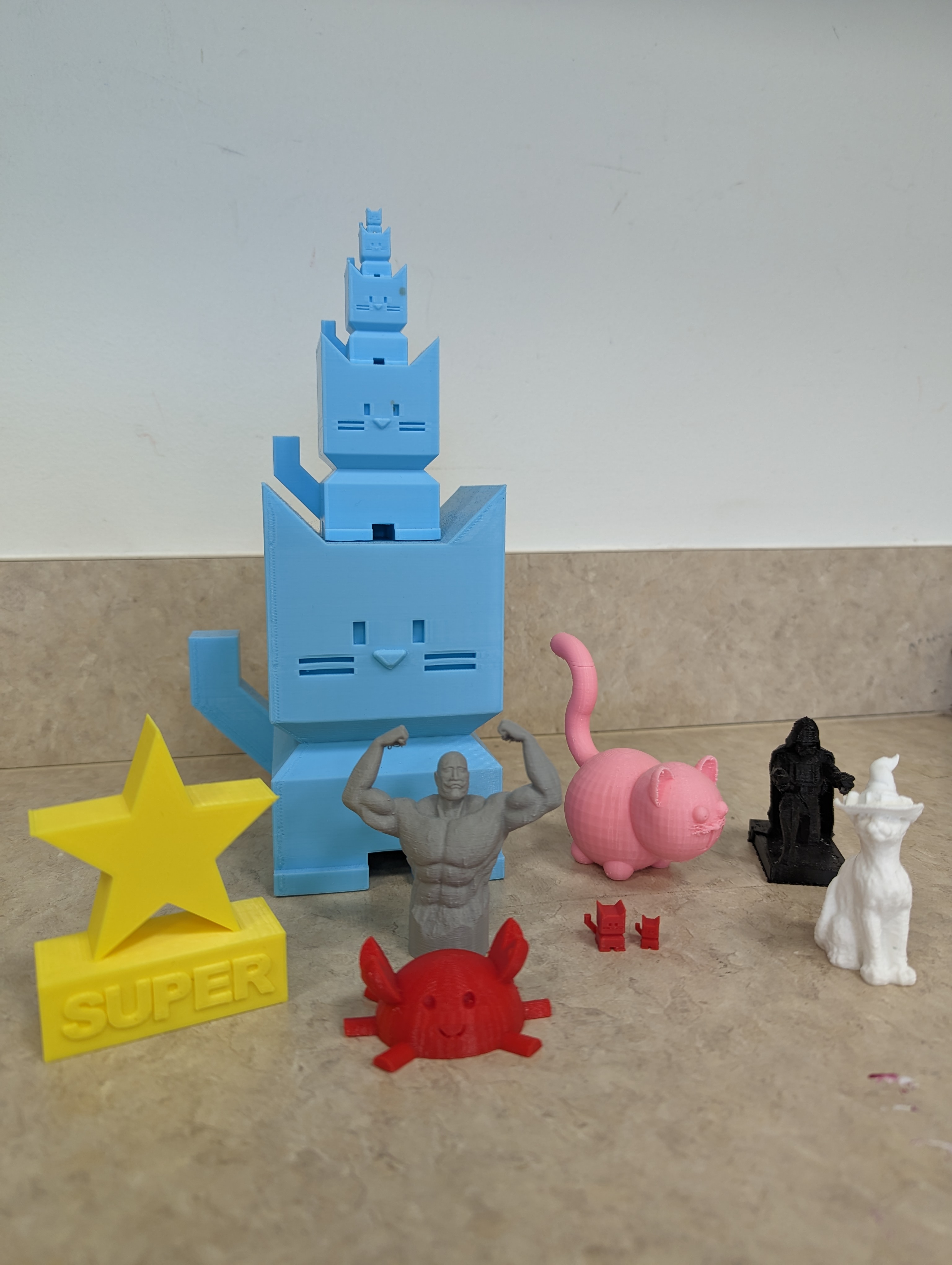 A variety of 3D-printed objects.