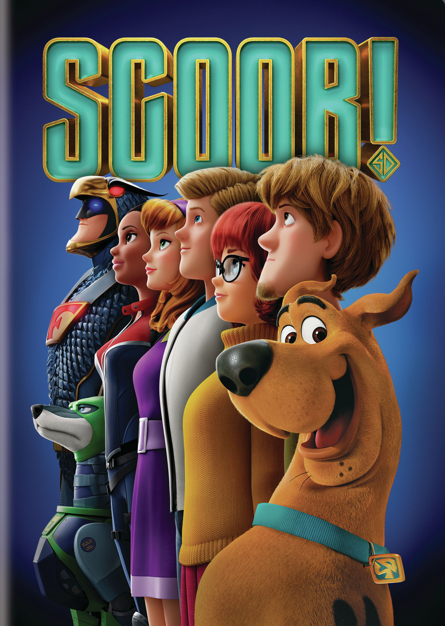 Movie Poster for Scoob! Image shows the main characters.