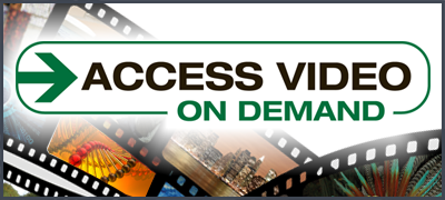 photo of a ribbon of movie film with a logo over it reading, "Access Video on Demand" 