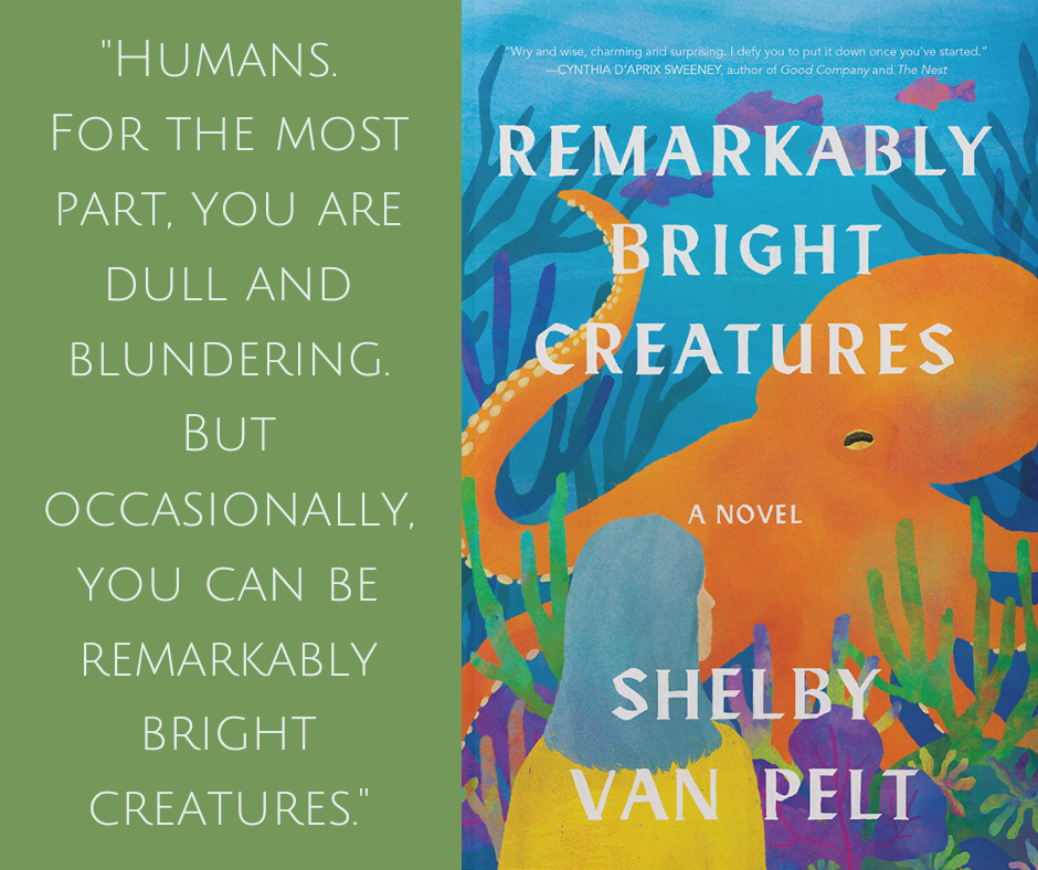 Quote on left: "Humans for the most part, you are dull and blundering. But occasionally, you can be remarkably bright creatures."  Book cover on right.