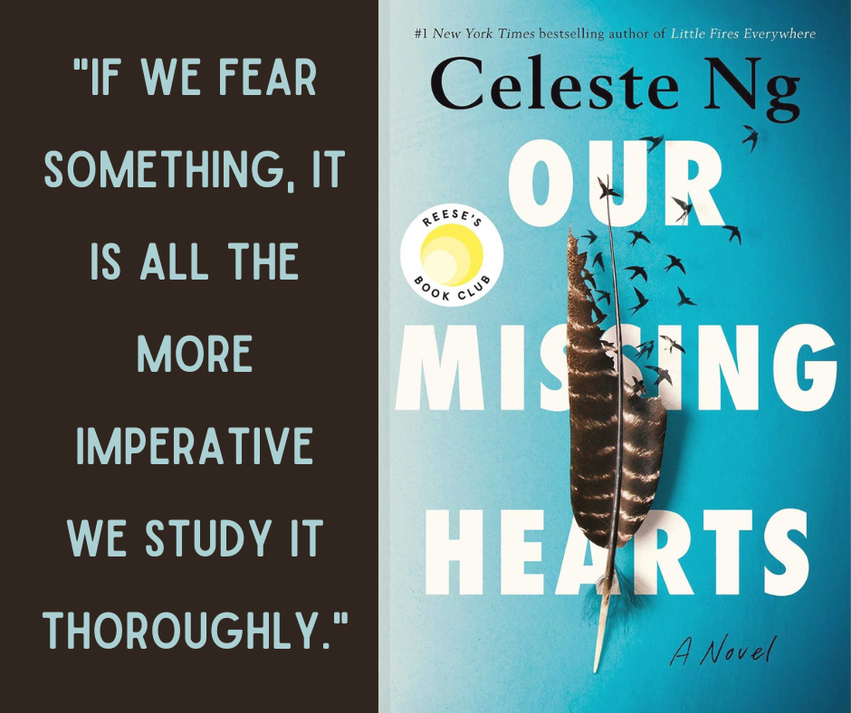 Quote on left: "If we fear something, it is all the more imperative we study it thoroughly."  Book cover on right.