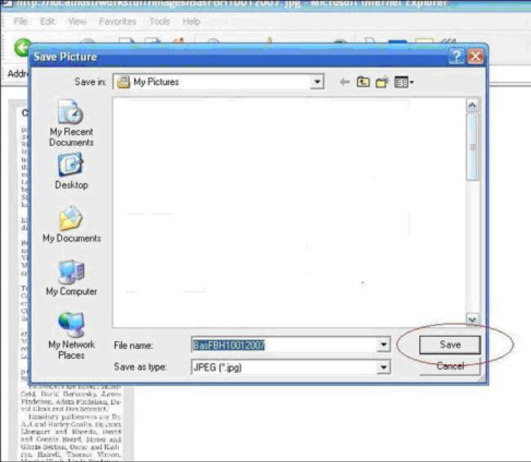 Screenshot showing save option in windows uploader tool