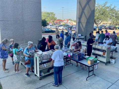 Friends of the Library Book Sale at entrance of George Memorial Library