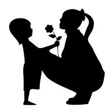 child giving woman flower