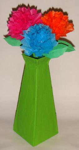 Image of tissue paper flowers in a vase