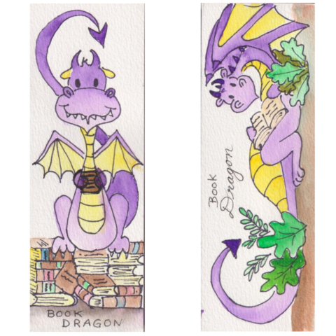 Watercolor Dragon Bookmark