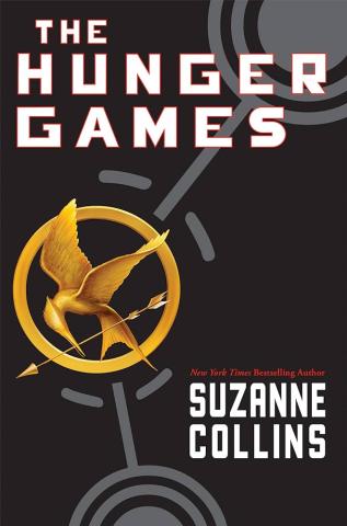 book cover for the book "The Hunger Games" by Suzanne Collins