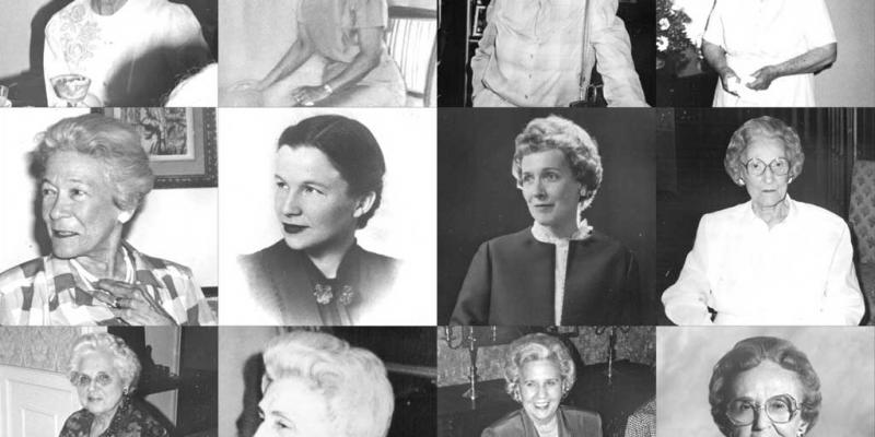 A collage of the library founders