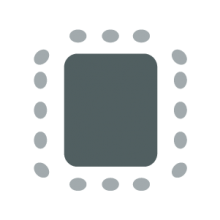 Room setup icon of central table with chairs all around
